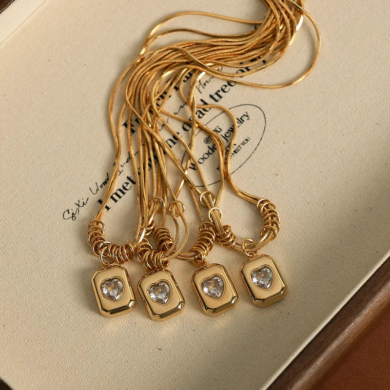 Velour Heart Locket Chain