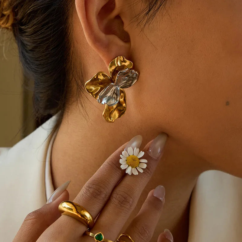 Gilded Orchid Earrings